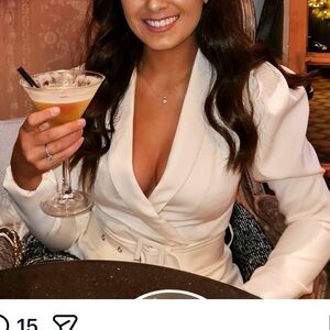 Elegant Cream Belted Dress